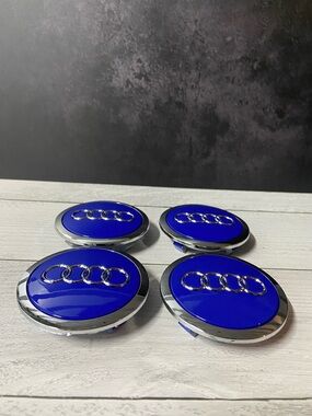 Set For Audi 4x69mm Blue Wheel Center Caps 4B0601170A
